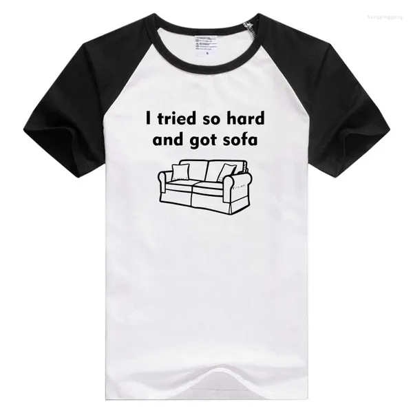Мужские футболки «Я так старался и получил диван», мужская и женская футболка с короткими рукавами, футболки, новинка, футболка AN1148