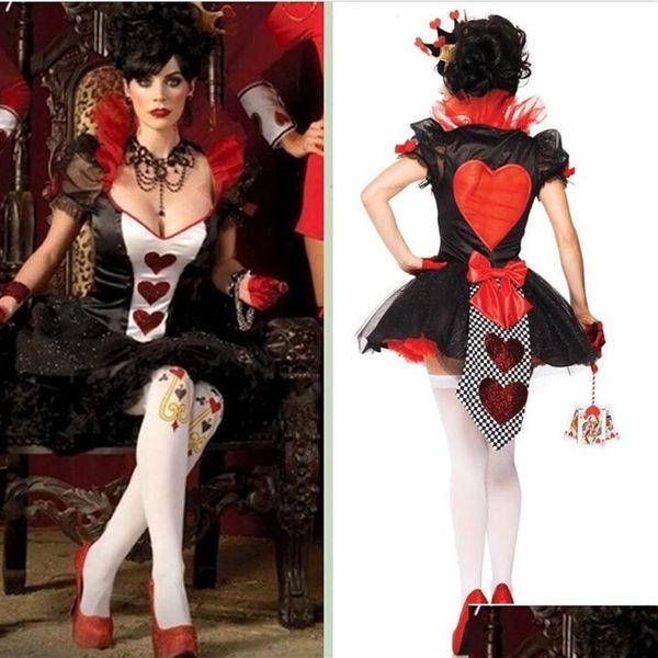 Costume a tema Carnevale di Halloween Sexy Queen Cosplay Vestito operato da donna con motivo a cuore Stage Wear Outfit275D Drop Delivery Apparel Dh9Jl