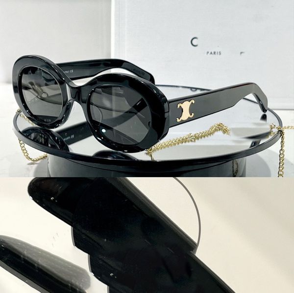 Óculos de sol de designer de moda de luxo CEL 40238 Marca Mens e Womens Pequeno quadro espremido Oval Óculos Premium UV 400 Óculos de sol polarizados AAA