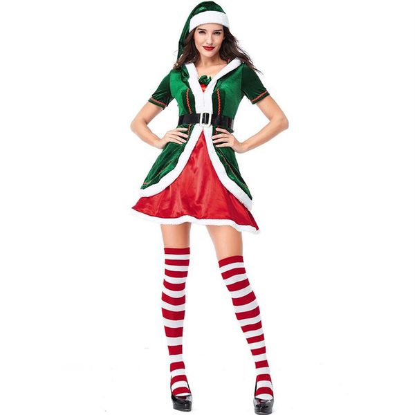 Lcw feminino novo design natal dia das bruxas manga longa traje de natal papai noel pacote grosso adulto masculino festa mostrar elf dr286y