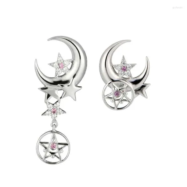 Brincos pendurados oficial licenciado prata lua s925 esterlina irregular earstuds para mulheres jóias namorada presente de aniversário prop