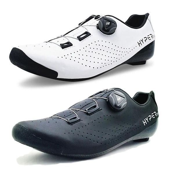 Schuhe Original Hyper Fahrradschuhe Heißformbare 3K-Carbonfaser-Rennrad-Sneaker 1 Schnürsenkel Selbstsicherndes thermoplastisches Fahrrad C08