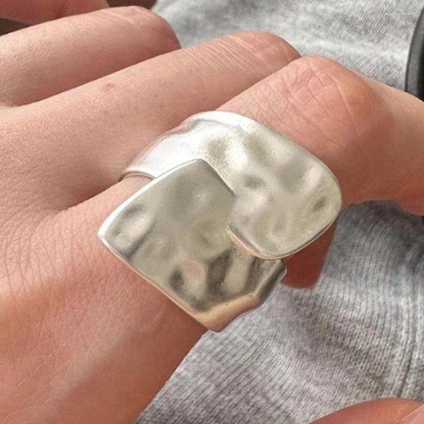 Cluster Ringe BF Club 925 Sterling für Frauen einfache geometrische handgemachte unregelmäßige Retro Ring große Mode Allergie Geburtstagsgeschenk