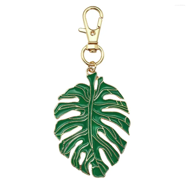Брелки с зеленым листом, индивидуальный креативный модный брелок для ключей, тонкий кулон, металлическое кольцо для хранения рюкзака, школьная сумка
