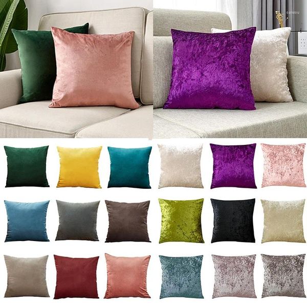 Travesseiro de veludo coberto com 60x60 cm super macio usado para sofá jogando decoração brilhante sala