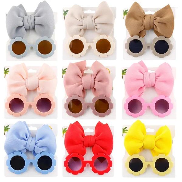 Faixas de relógio para bebês, óculos de sol com faixa de cabelo, conjunto de meninas, crianças, brinquedo legal, sombra, arcos, faixa de cabeça para 0-3 anos, acessórios