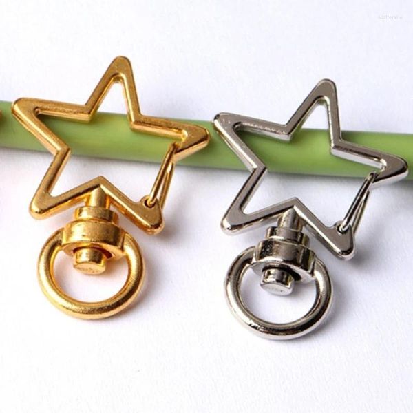 Anahtarlık seti 10 metal döner ıstakoz pençe clasps yıldız/ay kancası kordon klips diy malzemeleri mücevher yapmak anahtarlık