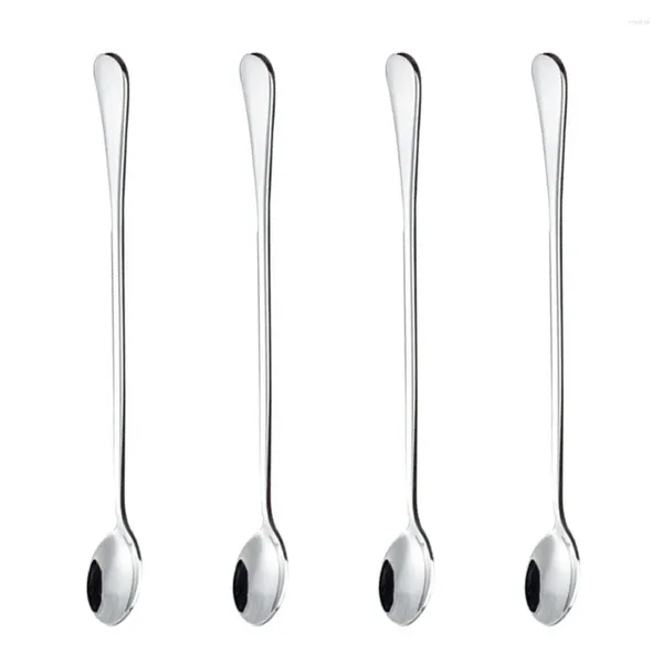 Kaba 4pcs/paket kokteyl karıştırma çubuğu buzu çörek uzun sap 9.4inch kahve kapanması aracı tatlı paslanmaz çelik çay karıştırma