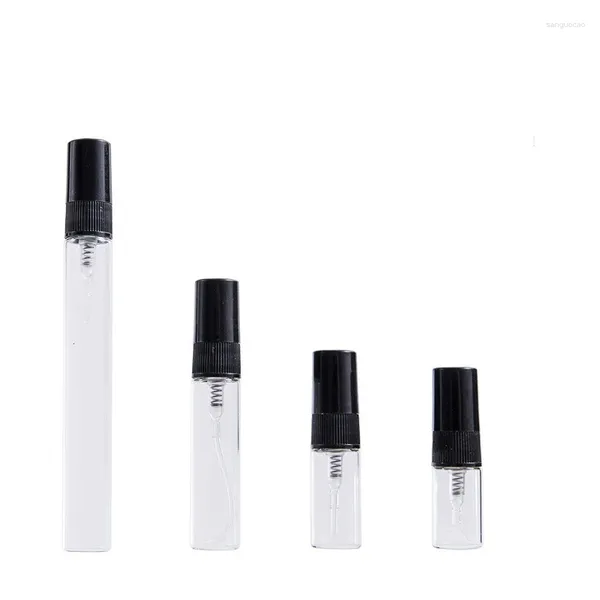 Bottiglie di stoccaggio 10 pezzi/set Pompa spruzzatore in vetro ricaricabile portatile per campioni di profumo vuoti trasparenti di dimensioni multiple