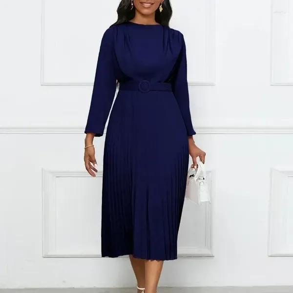 Abbigliamento etnico Abiti lunghi africani per le donne 2024 Saldi invernali Vestido Feminino Partito da sera Vita alta Abito pieghettato Femme Plus Size