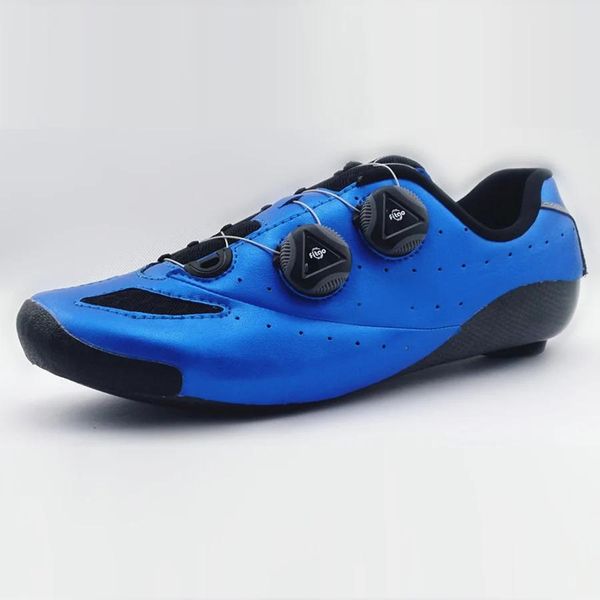 Footwear C5 Hyper Fahrradschuhe, heißformbare 3K-Carbonfaser-Rennrad-Sneaker, 2 Schnürsenkel, selbstsichernde thermoplastische Fahrradschuhe