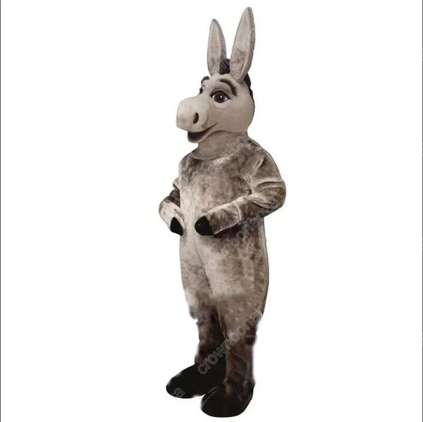 Costume da mascotte asino grigio personalizzato di alta qualità Costume da personaggio dei cartoni animati Vestito da festa di Natale all'aperto Vestito da festival Abiti pubblicitari promozionali