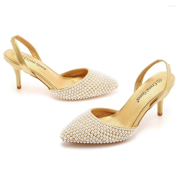 Sandali Sandali da donna Scarpe con tacco basso con cinturino Bocca poco profonda Taglia grande Ragazze Perla Stiletto Matrimonio Trasparente Con lacci Beige P