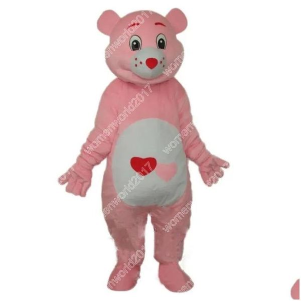 Trajes de mascote Halloween Fursuit bonito coração vermelho urso traje uni cartoon tema personagem carnaval homens mulheres vestido de natal fantasia por oterq