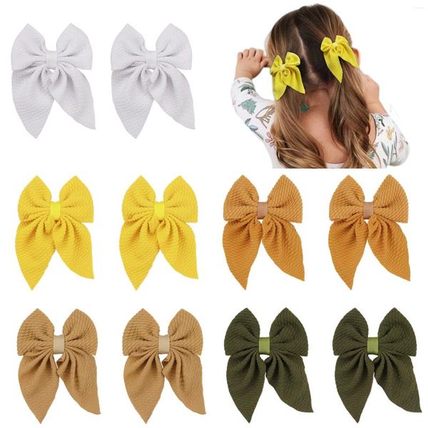 Acessórios de cabelo 10 pcs 3 polegadas arco sólido rabo de cavalo trança totalmente forrado jacaré clipes barrettes para bebês meninas crianças infantis