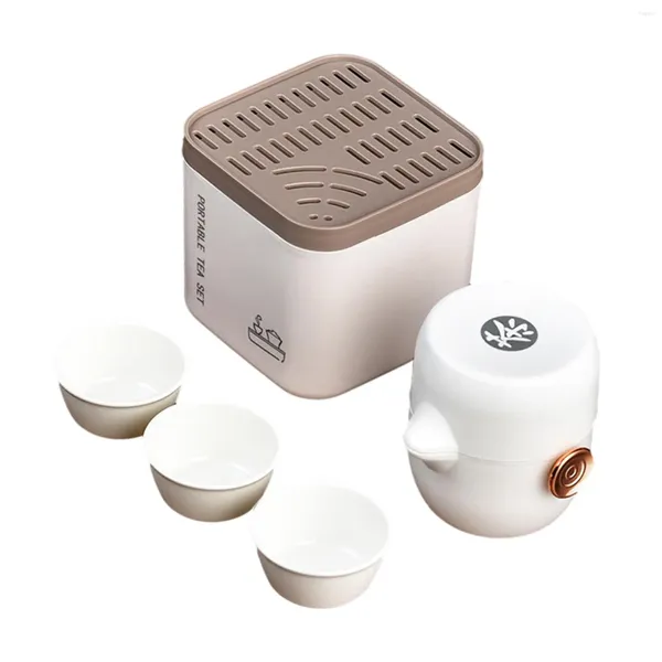 Set di stoviglie da tè Set da tè da viaggio Pratiche tazze da tè durevoli Tazza di giustizia portatile Semplice serbatoio di stoccaggio dell'acqua per viaggi in auto Camping Office El Home