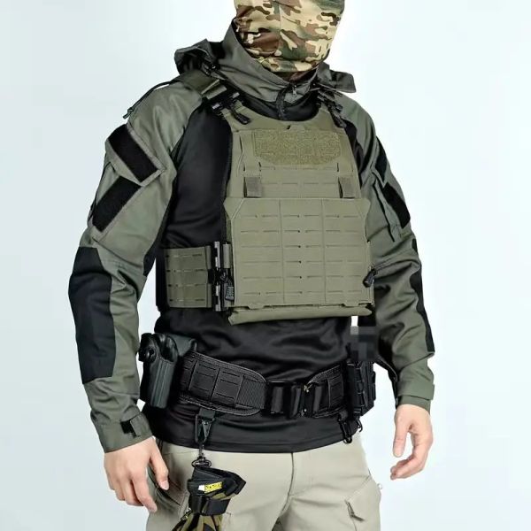Qnpqyx nova jaqueta tática militar masculina de airsoft, à prova d'água, vários bolsos, camuflagem, combate, caminhadas, à prova de vento, casaco longo com capuz