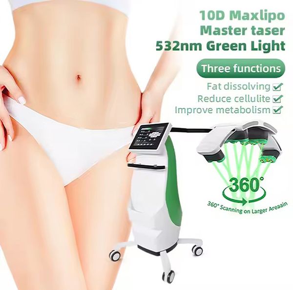 Dispositivo di dissoluzione della perdita di grasso laser 10D luce verde 532nm non invasivo corpo laser a basso livello dimagrante dispositivo di terapia laser a freddo