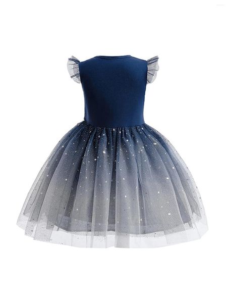 Vestidos de menina meninas espumante malha tule tutu vestido de princesa com estampa de animal de desenho animado para festa de casamento formal