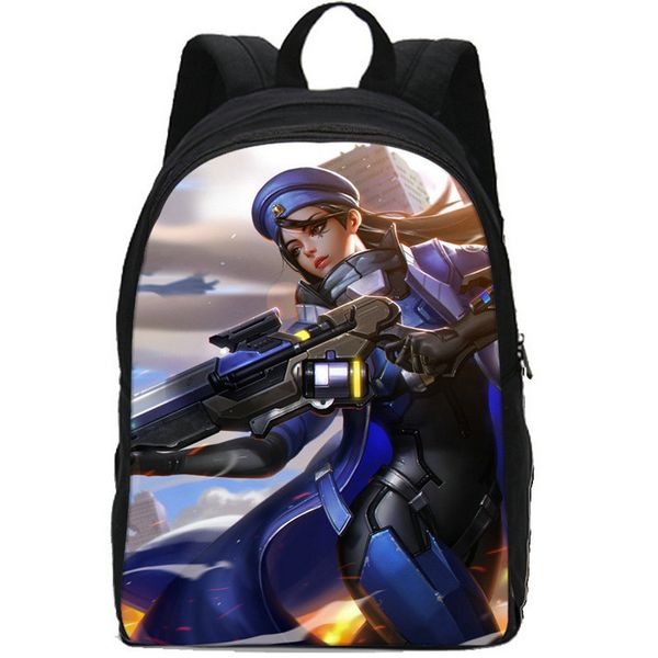 Ana Amari Rucksack One Shot Kill Tagesrucksack Schultasche Game Print Rucksack Bild Schultasche Foto Tagesrucksack