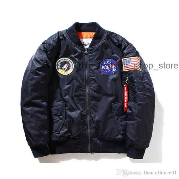 Nasa Jaquetas Jaqueta Piloto de Outono Casaco Preto Verde Bomber Ma1 Masculino Nasa Bordado Casacos de Beisebol com Zíper cp jaqueta bomber Jaquetas Masculinas 3 XEKT