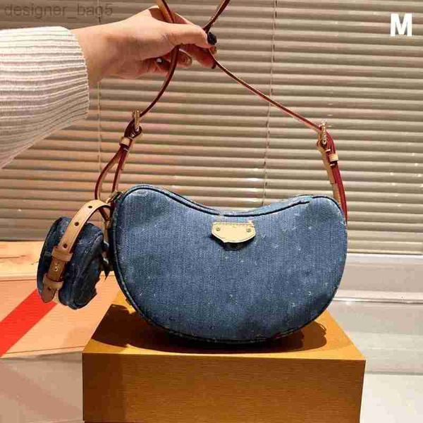 Lüks tasarımcı omuz çantası yeni denim tekil koltuklu çanta bezelye ile yüksek estetik değer kişiselleştirilmiş moda kadınlar çapraz bags