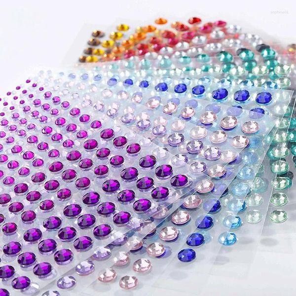 Kit Nail Art 20 Fogli Abbellimento Fai Da Te Gioielli Gemma Colorata Diamanti Cristalli Strass Adesivi Per Il Viso Unghie Artigianato Carte Decorazioni