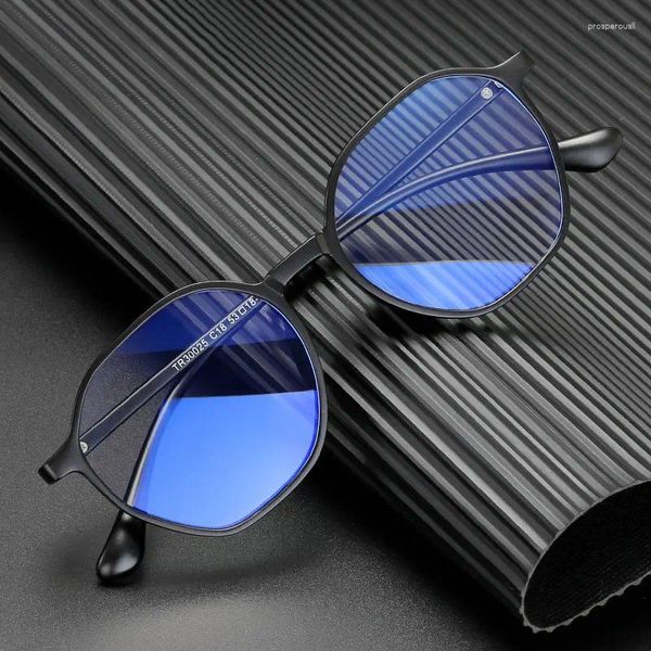 Óculos de sol quadros moda anti-azul ray irregular óculos plástico quadro óculos aro completo homens e mulheres estilo com dobradiças de mola vendendo