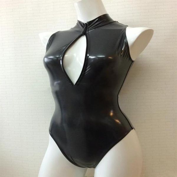 S-XXL Zwei-wege-reißverschluss Offene Büste Sexy High Cut Trikot Body Frauen Bademode Anime Wetlook Cosplay Teddies Kostüme220v