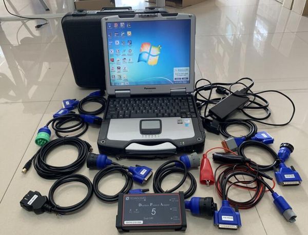 Strumento scanner per riparazione diagnostica per camion pesanti DPA5 Adattatore protocollo Dearborn USB collegato con laptop CF31 I5 4G DHL / EMS gratuiti
