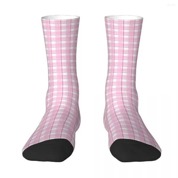 Herrensocken Rosa Gittermuster Kariert Kariert Unisex Frühling Sommer Herbst Winter Radfahren Happy Street Style Crazy Sock