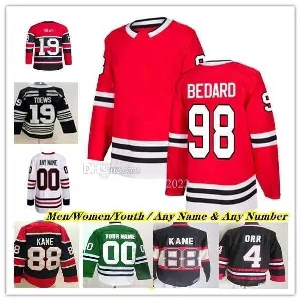 Chicago''Blackhawks''Hockey Jerseys Personalizado Mens Mulheres Juventude 98 Connor Bedard 4 Seth Jones 19 Jonathan Toews 82 Caleb Jones 43 Colin Blackwell 5 Connor Murphy