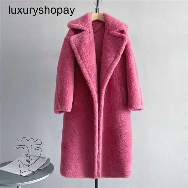 Designer Maxmaras Teddy Bear Casaco Mulheres Cashmere Casacos Lã Inverno Outono e Novo Max Hot Bar Mesmo Estilo Sheep Fleece Camel Mulberr