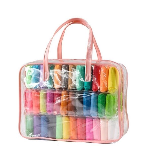 Argila ultraleve 12 cores 24 36 cor não tóxica caixa de armazenamento de plasticina bolsa para brinquedos infantis y240113