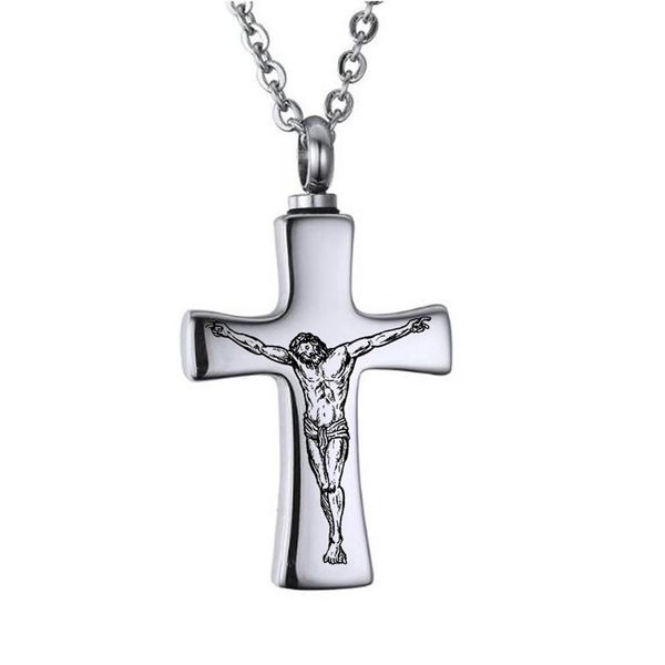 Collana con pendente in urna ricordo per cremazione con croce in argento per medaglione di memoria con gioielli in urna di cenere funebre con kit di riempimento258N