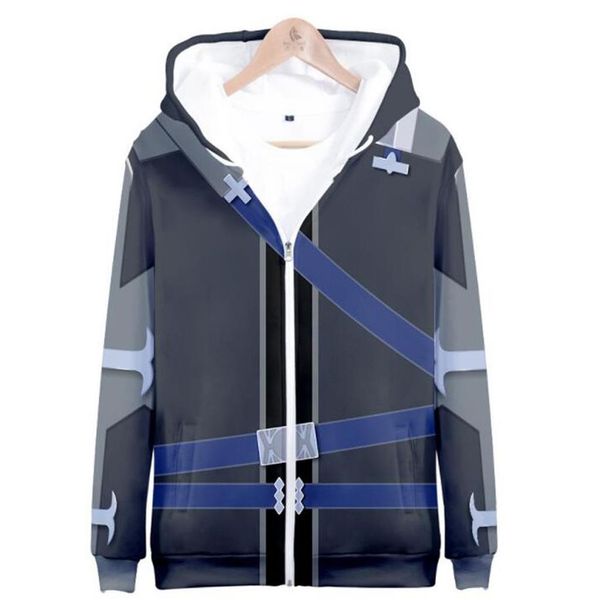 Winter Herren Jacken und Mäntel Anime SAO Sword Art Online 3D Hoodie Zip Kapuzenpullover Kirigaya Kazuto Kirito Cosplay Kostüm176Z