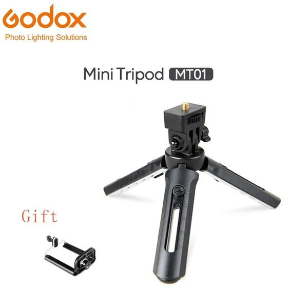 Treppiedi Godox MT01 Mini treppiede pieghevole Supporto da tavolo e stabilizzatore di presa per Godox AD200 Godox A1 Fotocamera digitale DSLR Videocamera