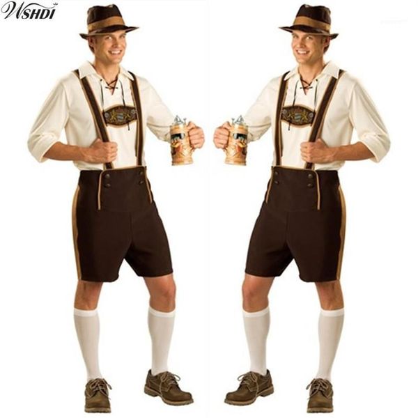 Oktoberfest Kostüm Lederhosen Bavyera Ekim Festival Bira Cadılar Bayramı Erkekler İçin Bira Kostümleri Artı M L XL 2XL1173Y