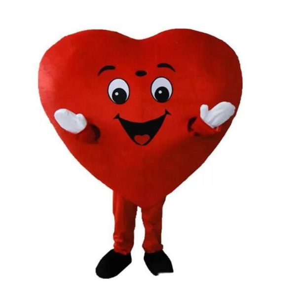 Cuore rosso del costume della mascotte per adulti taglia per adulti Fancy Heart amore costume della mascotte di carnevale unisex per adulti vestito per adulti taglia Halloween Ou267M