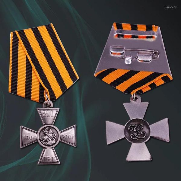 Broches Broches Medalha da Rússia 200 anos de ST.GEORGE CROSS Distintivo Prêmio de Combate 18072007 ORDEM RUSSA