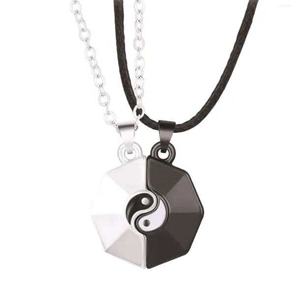 Colares de pingente vintage casais magnéticos colar jóias quebra-cabeça em yin-yang design para o presente dos namorados de natal nov99