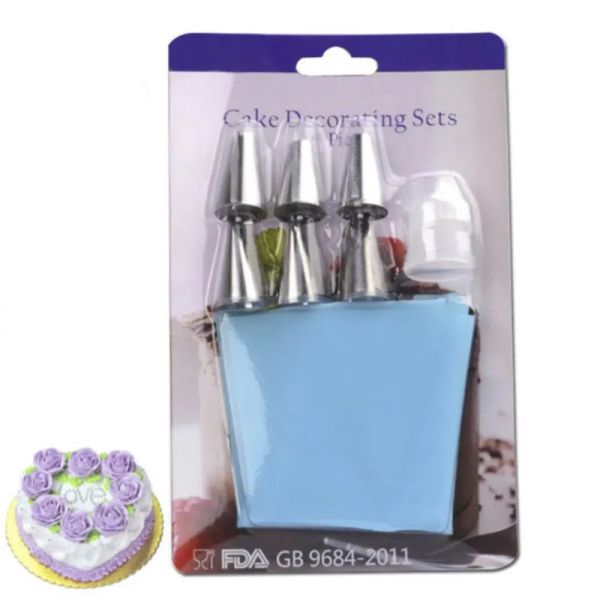 8 pz/set Russo Icing Piping Consigli Silicone Crema Pasticceria Sacchetto Ugello In Acciaio Inox Glassa Consigli Set FAI DA TE Decorazione di Una Torta Set BJ