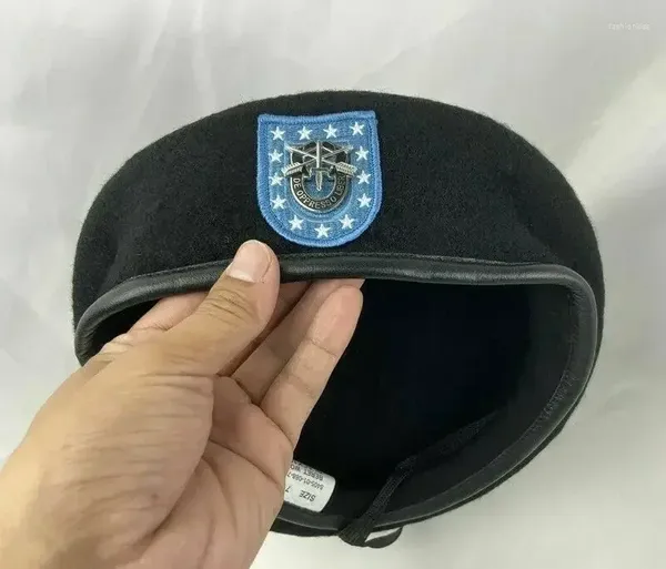 Berretti Us Army Fanteria Reggimento Berretto Di Lana Nero Forze Speciali Sf Badge Cappello Militare Rievocazione