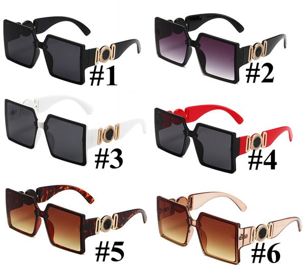 Новые роскошные мужские солнцезащитные очки большого размера, брендовые дизайнерские солнцезащитные очки для женщин, модные градиентные квадратные оттенки, 6 цветов, 10 шт.