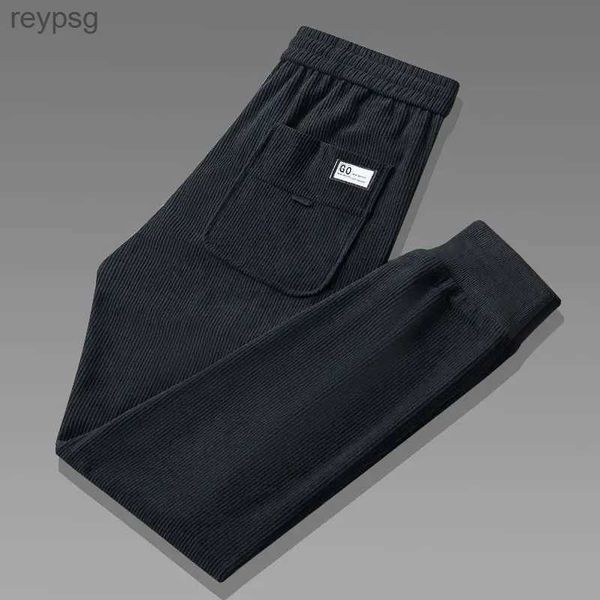 Calças masculinas Astique calças de cintura artificial com nervuras de veludo feminino casual wear tudo em um minimalista rendas até nova coleção de outono YQ240115