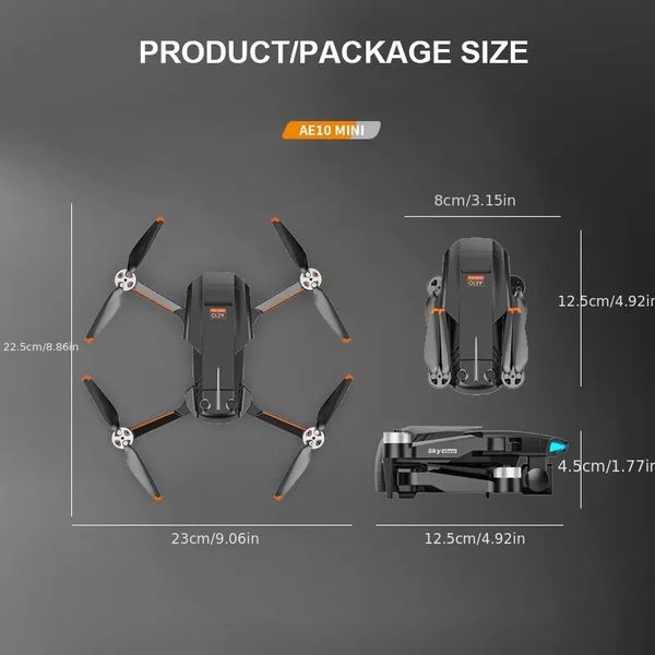AE10 Drone HD Câmera Dupla, Motor Brushless, Hold Folding Quadcopter Com GPS Aeronave de Controle Remoto, Brinquedos Presente UAV