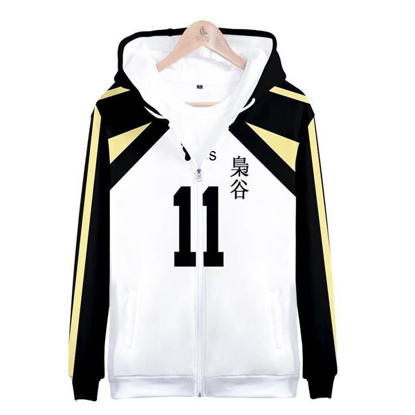 Japão anime haikyuu zíper jaqueta fukurodani academia akaashi keiji cosplay traje uniformes escolares dos homens hoodies sweatshirts3072