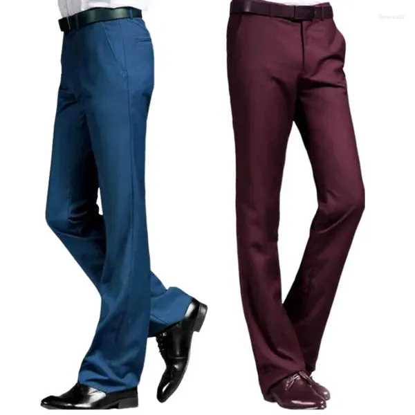 Calças masculinas Micro Flared Homens Calças Formal Bell Bottom Dance Business Wide Leg Terno