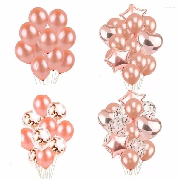 Decorazione per feste Palloncini in lattice oro rosa da 14 pezzi Decorazioni per matrimoni e compleanni Palloncino a elio regalo a forma di cuore da 18 pollici per adulti