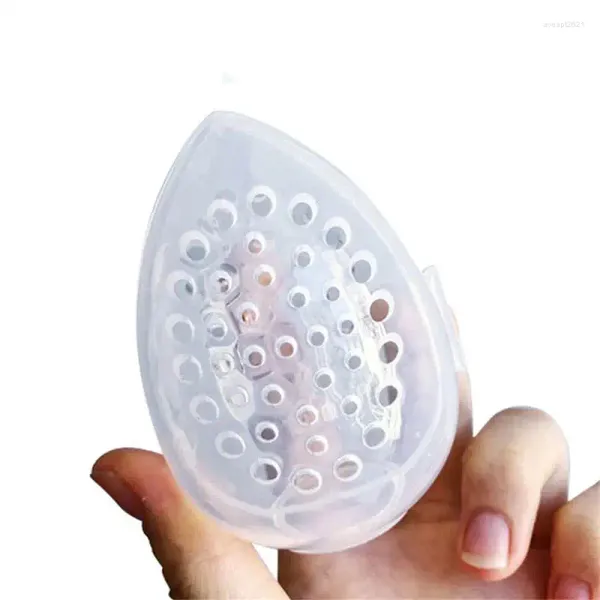 Caixas de armazenamento caixa de ovo de maquiagem organizador à prova de poeira esponja cosmética transparente caso em forma de ovo compõem
